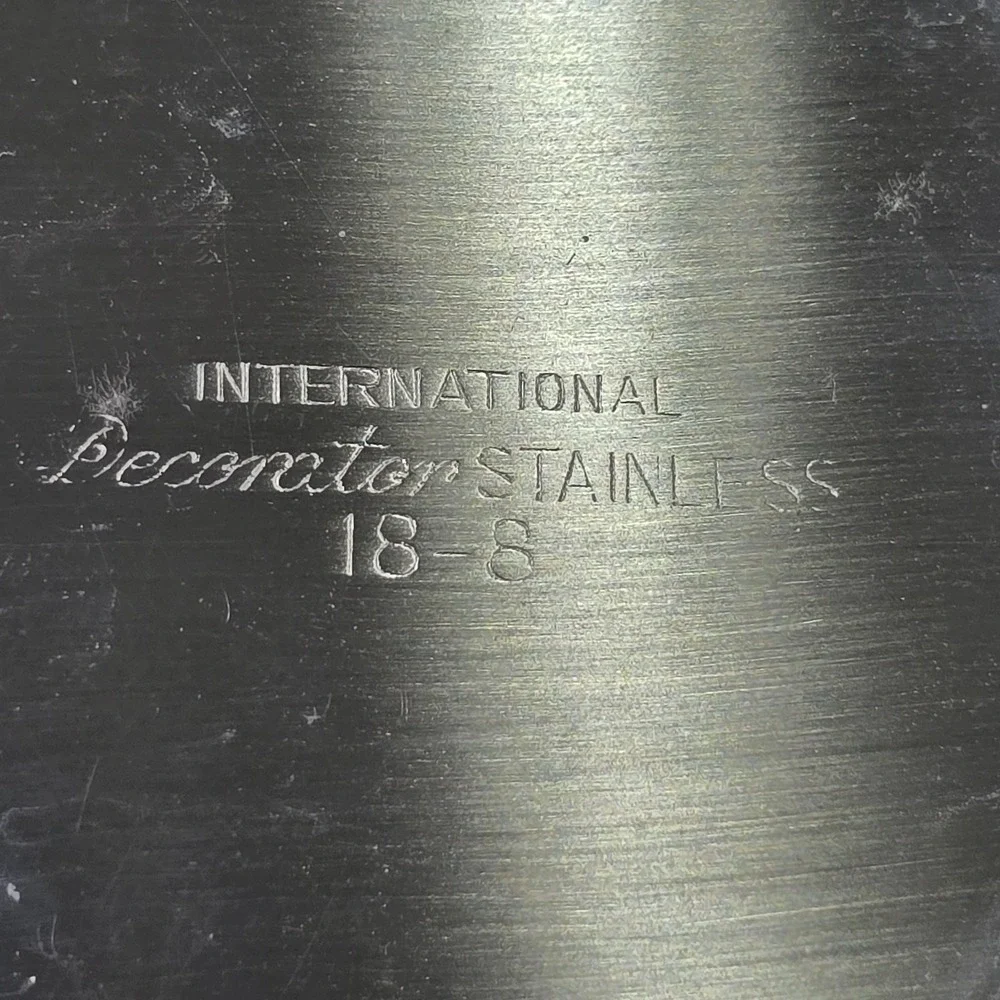 Vtg International Silver Decorator Series SS 18-8 Pedestal Serving Bowl 7.5x3.5